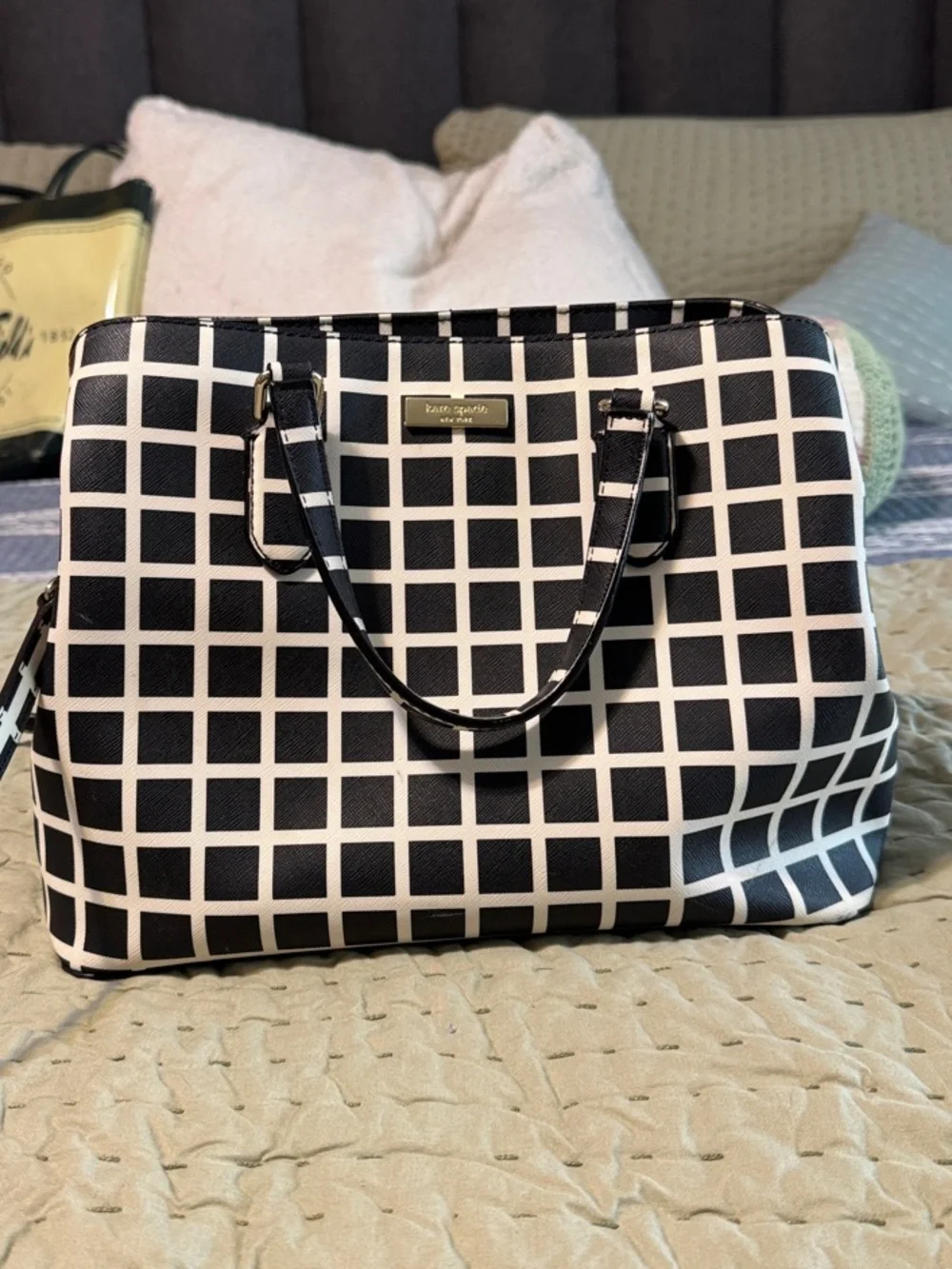 kate spade Black and White Grid Satchel